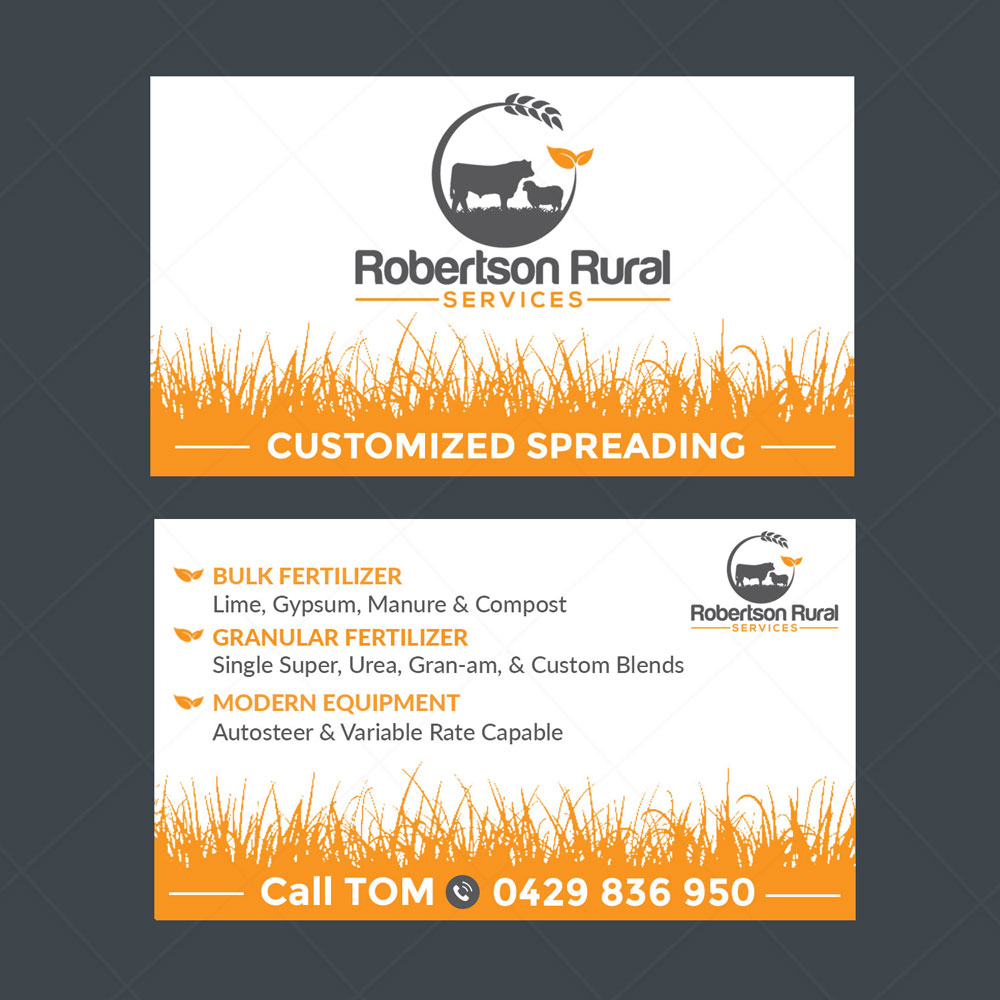 Business Card Design by DA. for Robertson Rural Services | Design #26142525