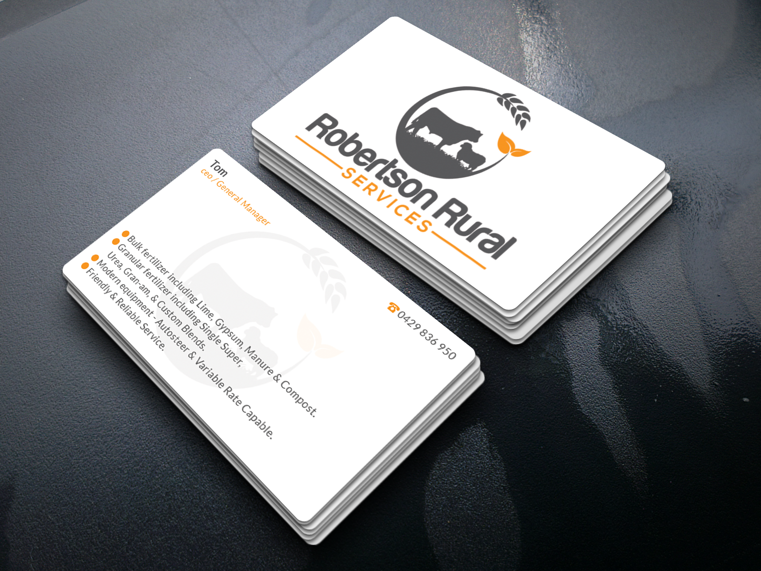 Diseño de Tarjeta de Presentación por B. M. BILLAL HOSSAIN para Robertson Rural Services | Diseño #26097859