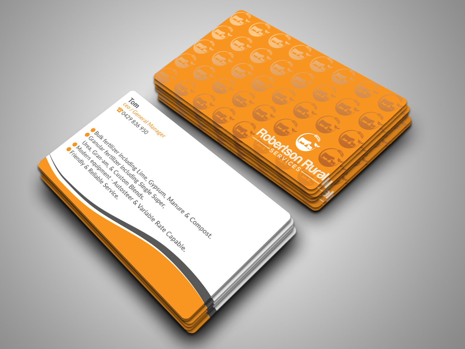 Business Card Design by B. M. BILLAL HOSSAIN for Robertson Rural Services | Design #26106238