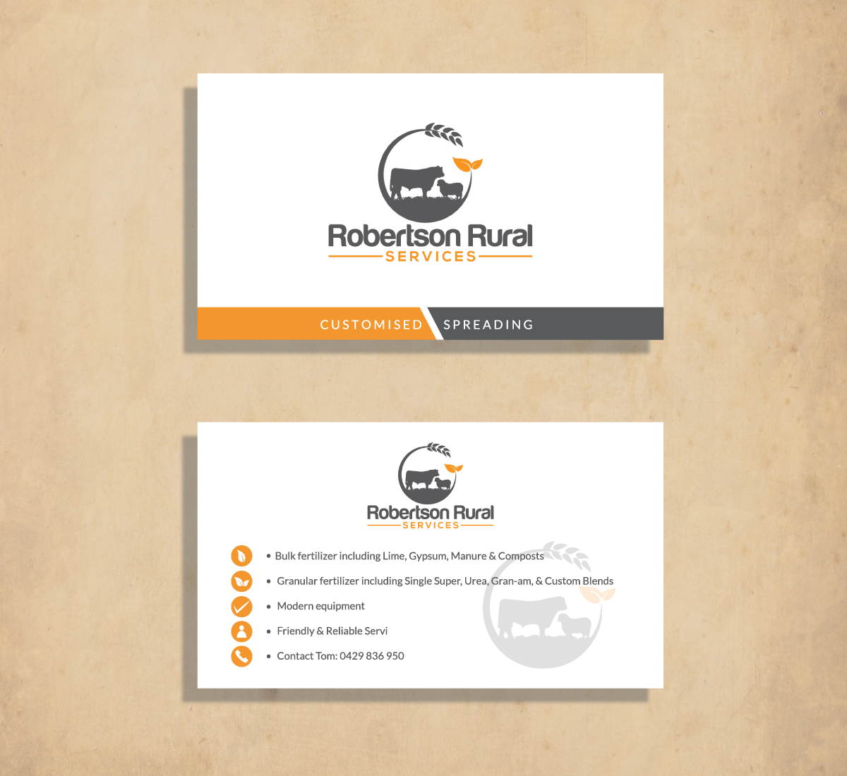 Business Card Design by Ana 15 for Robertson Rural Services | Design #26092710