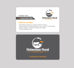 Business Card Design by Bonna 3 for Robertson Rural Services | Design: #26117194