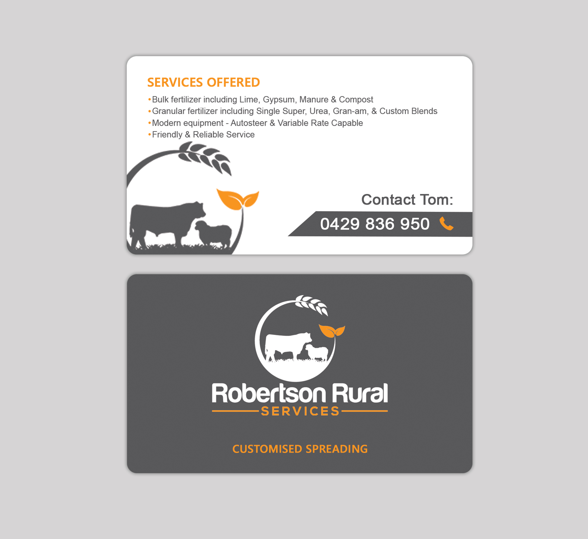 Business Card Design by Bonna 3 for Robertson Rural Services | Design #26117219