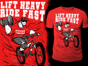 Lift Heavy, Ride Fast MTB T-Shirt | Design de T-shirt par Falih A