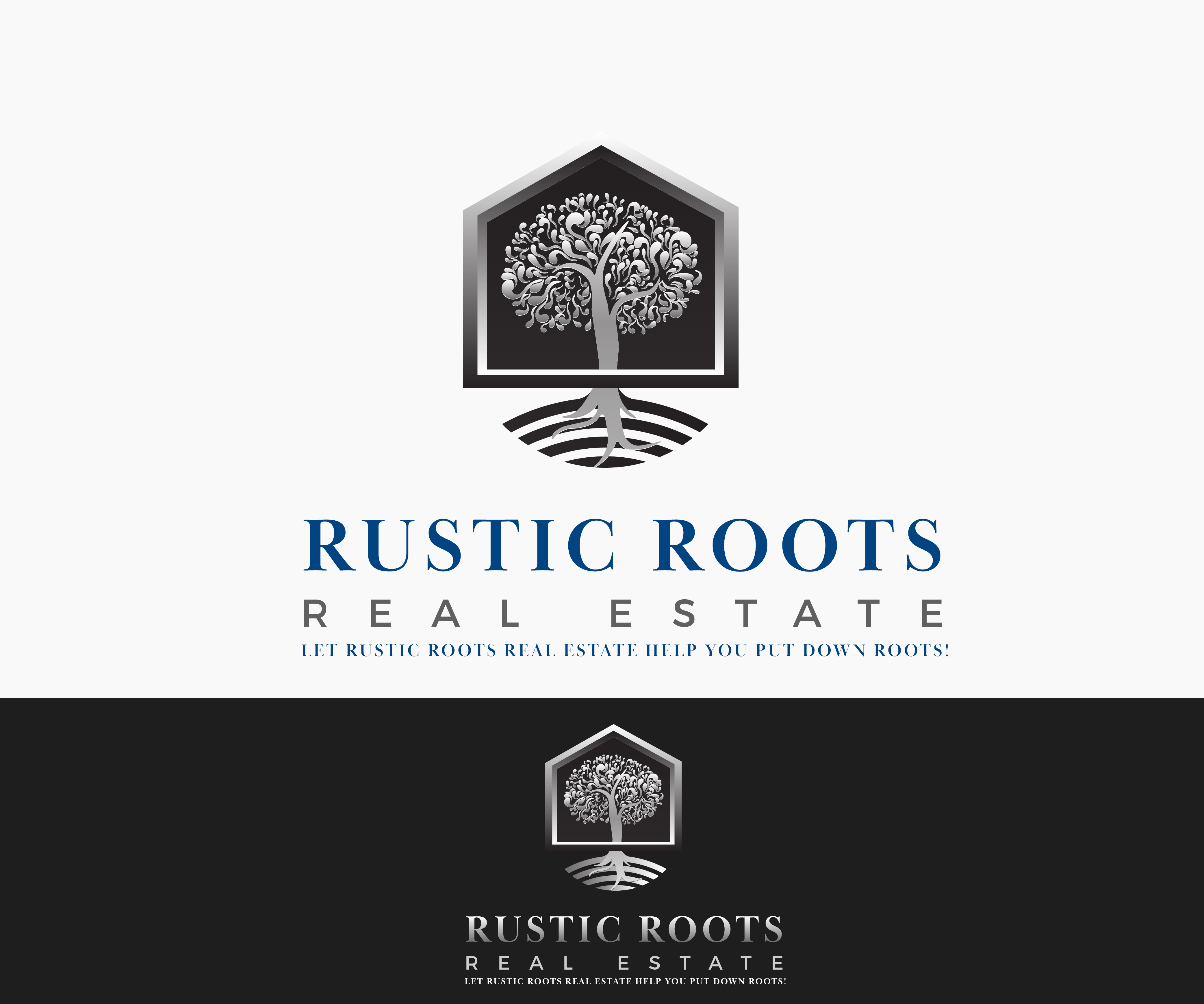 Logo Design by The Seventh Key Magic for Rustic Roots Real Estate | Design #26094469