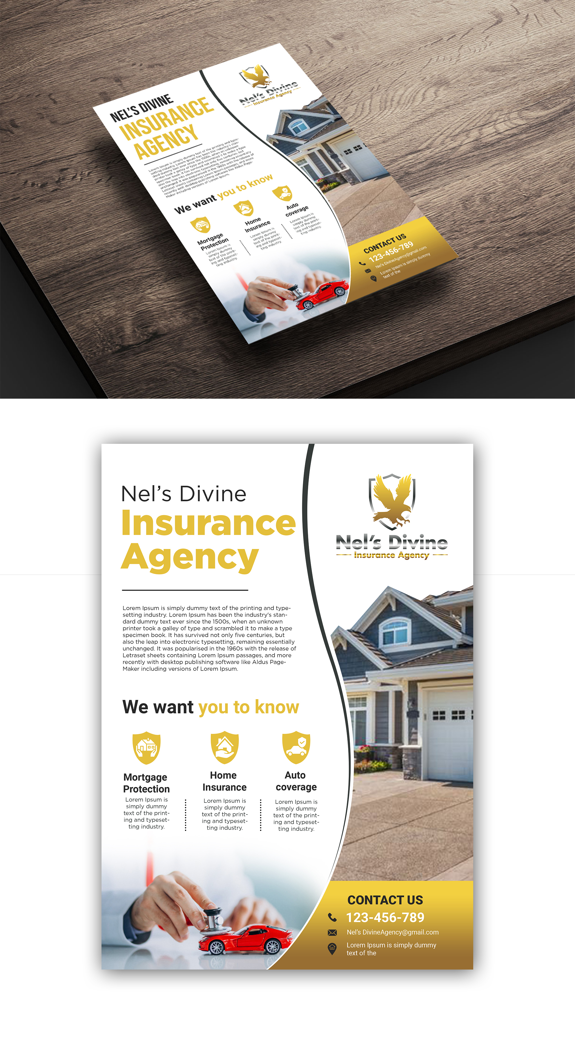 Diseño de Flyer por debdesign para Nel’s Divine Insurance Agency  | Diseño #26103399