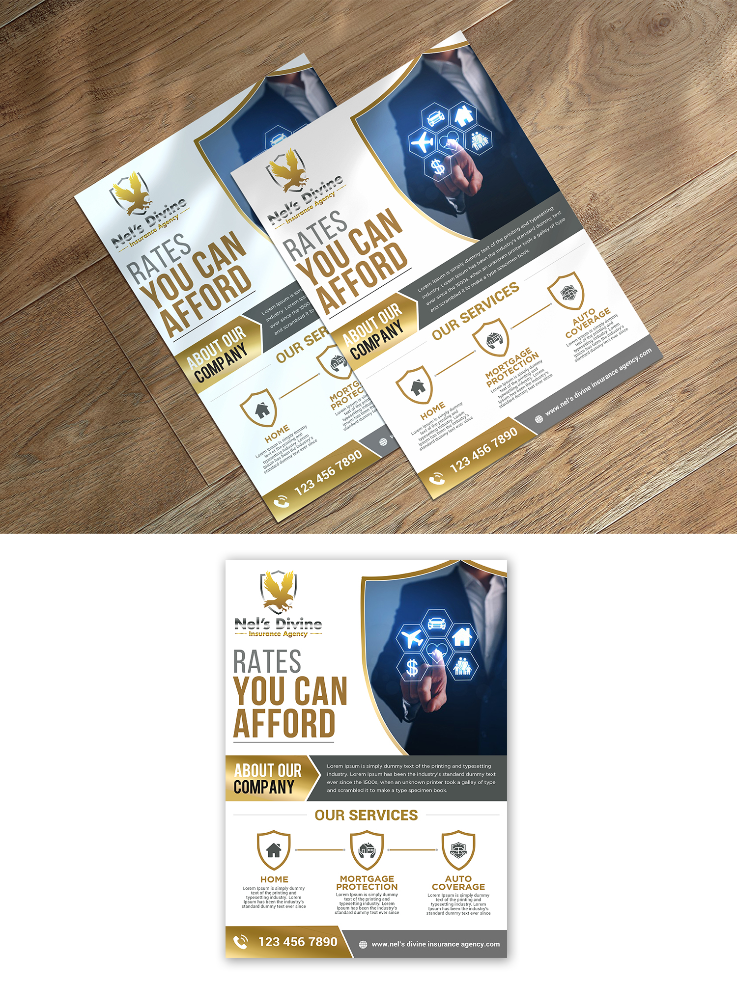 Diseño de Flyer por debdesign para Nel’s Divine Insurance Agency  | Diseño #26107922