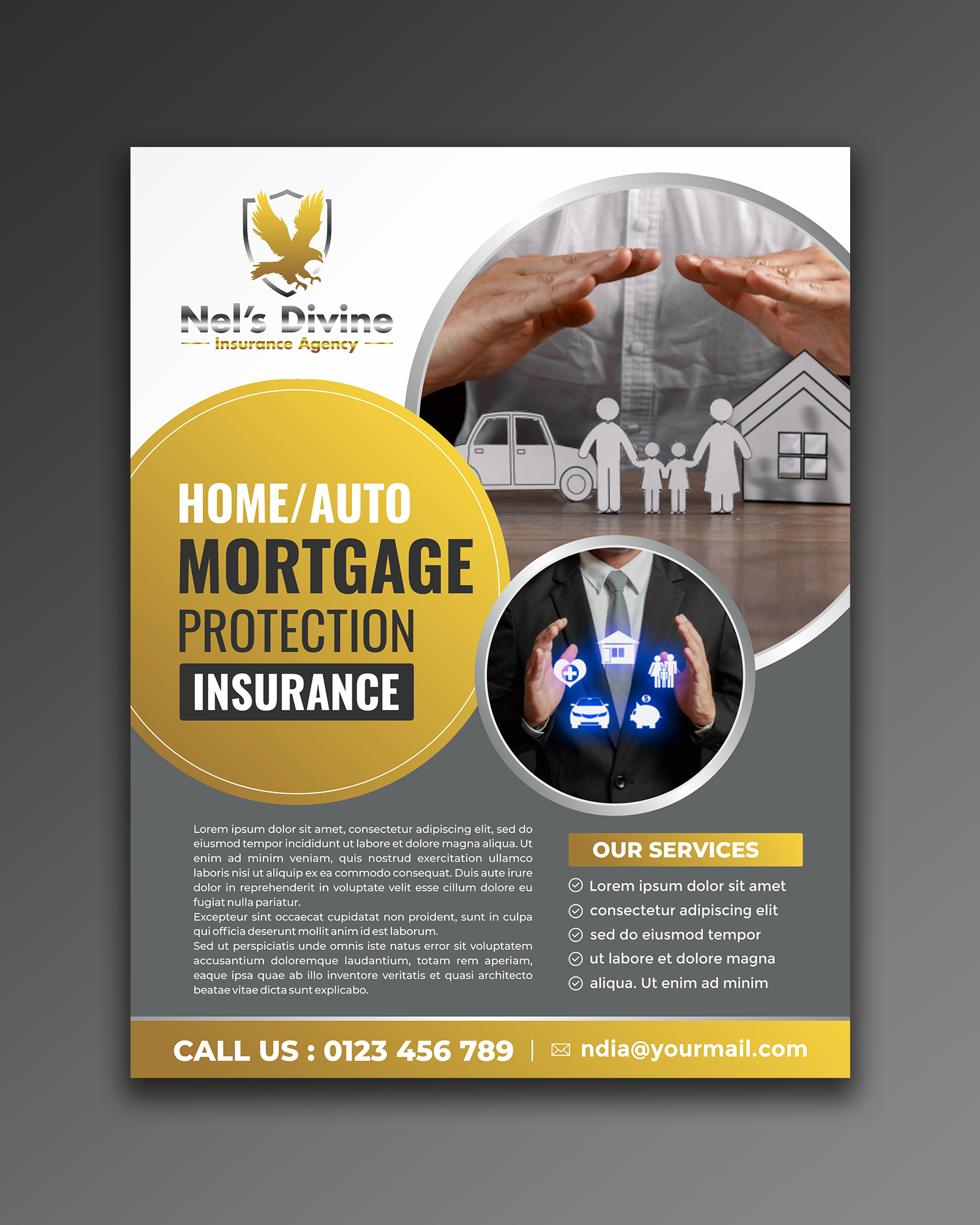 Flyer Design by ecorokerz for Nel’s Divine Insurance Agency  | Design #26103625