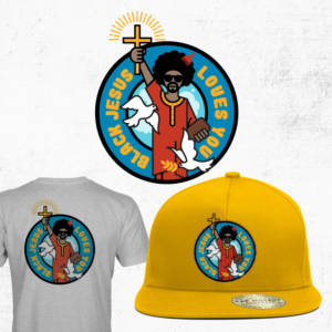 Black Jesus Loves You Fist UP Like The Statue of Liberty | T-Shirt-Design von simple mind