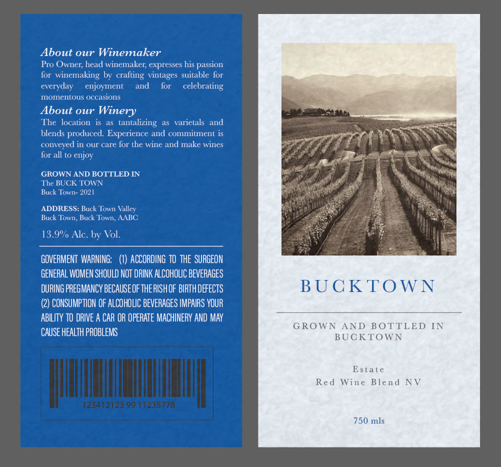 Label Design by Einder for BackRoad Vines | Design #26119252