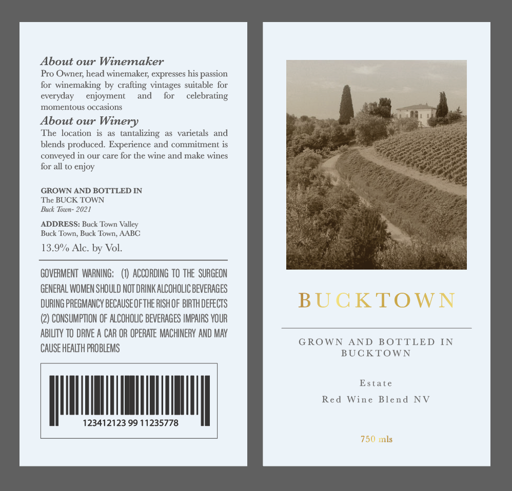 Label Design by Einder for BackRoad Vines | Design #26119255