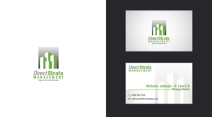 I would like the Business name to be part of the logo - Direct Strata Management. I would like the slogan to be part of the logo - Step in the right direction | Logo Design by jaime.sp