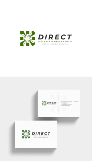 I would like the Business name to be part of the logo - Direct Strata Management. I would like the slogan to be part of the logo - Step in the right direction | Logo Design by WahyuHMD