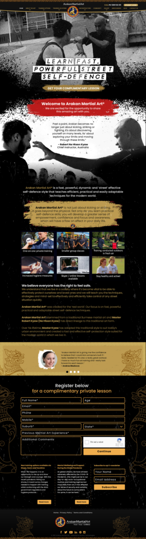 Arakan Martial Art Website Redesign | Web-Design von Noche designs