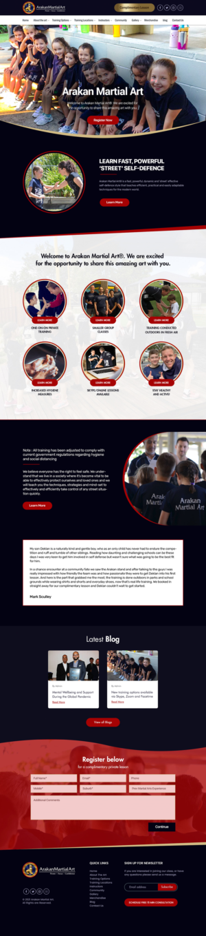 Arakan Martial Art Website Redesign | Web Design by Shijo John