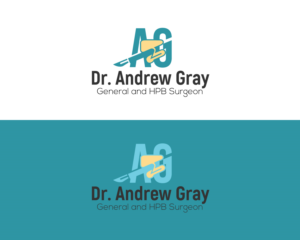 Dr. Andrew Gray (large text - top line) followed by the text underneath,  General and HPB Surgeon   in smaller font on the second line. Image to be on the left on text (or we can try above if that looks better). | Logo Design by logomaniac