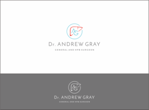 Dr. Andrew Gray (large text - top line) followed by the text underneath,  General and HPB Surgeon   in smaller font on the second line. Image to be on the left on text (or we can try above if that looks better). | Logo Design by Gree™