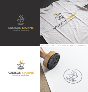 Addison Marine as the main wording but with 'International Yacht Brokers' as a small strap line | Logo Design by somani