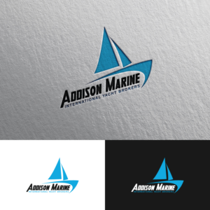 Addison Marine as the main wording but with 'International Yacht Brokers' as a small strap line | Logo Design by Rii