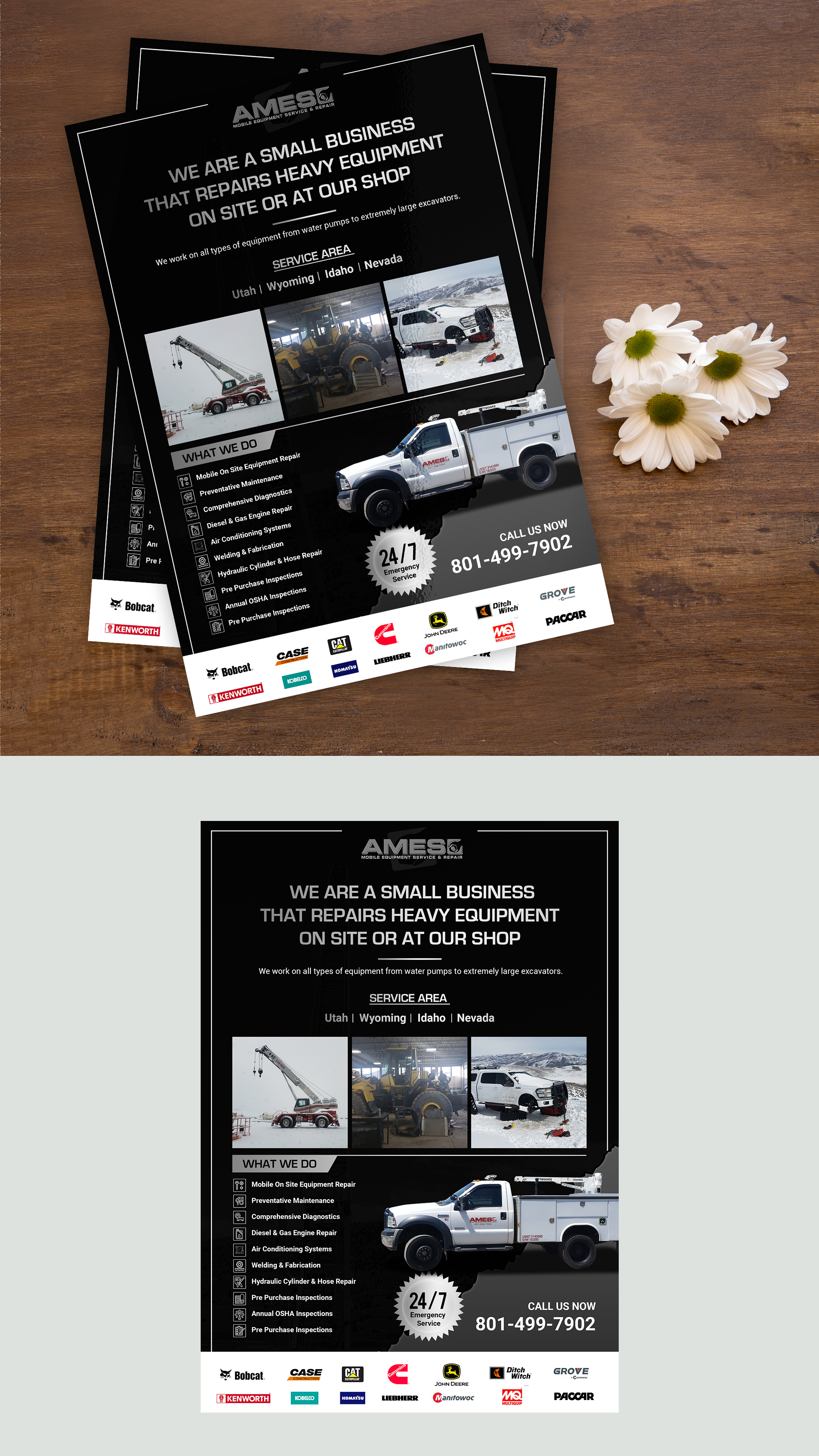 Flyer Design by Deepak_9_Malhotra for Ames Mobile Equipment Service and Repair | Design #26118274