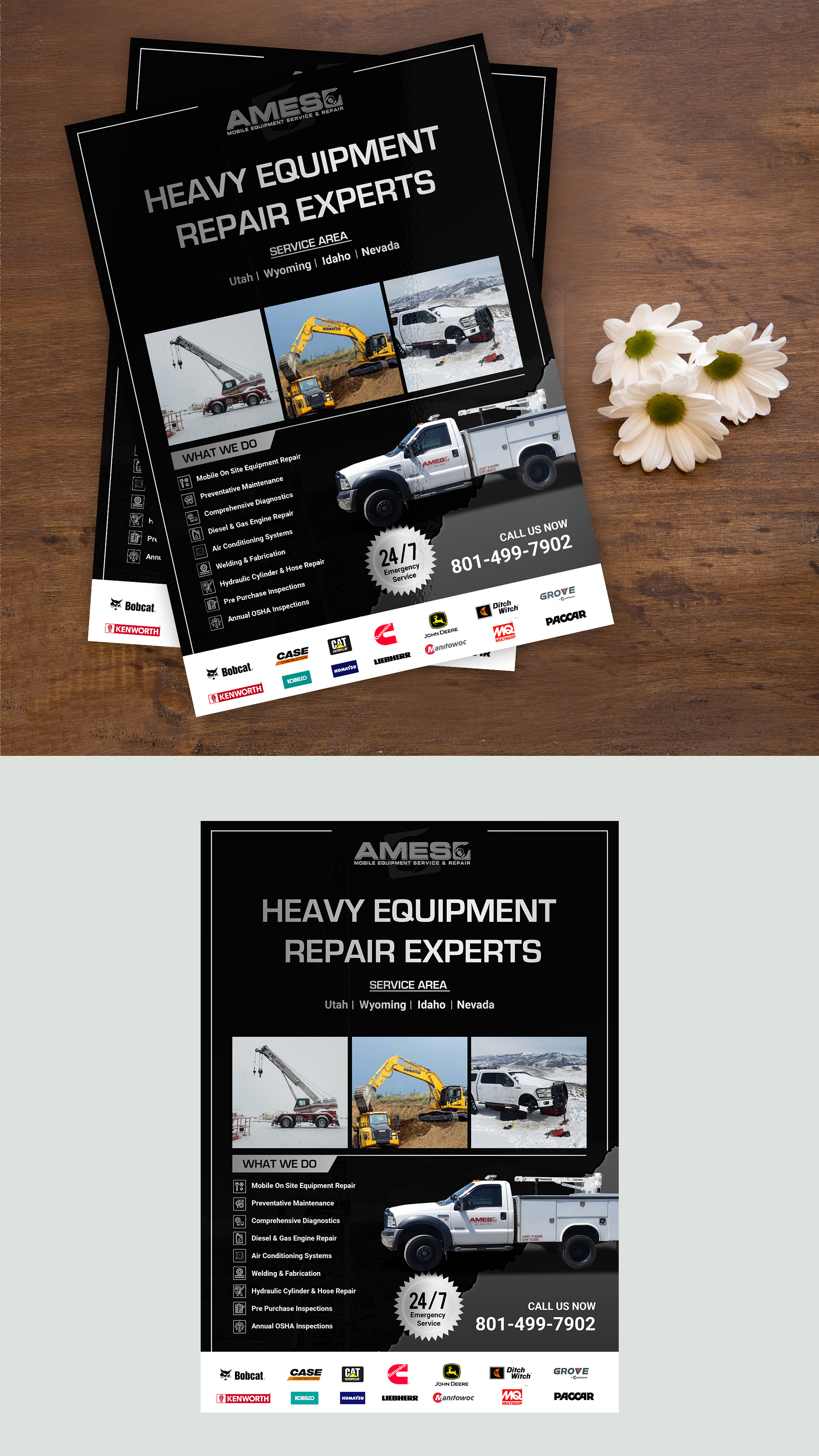 Flyer Design by Deepak_9_Malhotra for Ames Mobile Equipment Service and Repair | Design #26120078