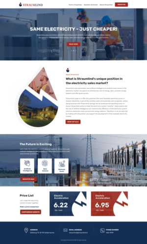 Straumlind - Start-up company selling electricity  | Diseño Web por WebPixel