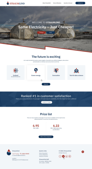 Straumlind - Start-up company selling electricity  | Diseño Web por Ved Web Services