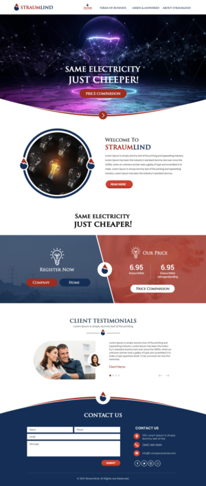 Straumlind - Start-up company selling electricity  | Diseño Web por Shijo John