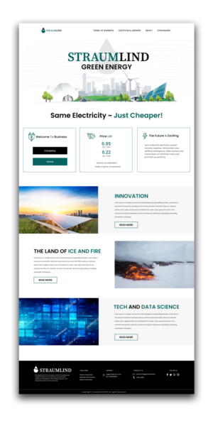 Straumlind - Start-up company selling electricity  | Diseño Web por Adeel Rahman