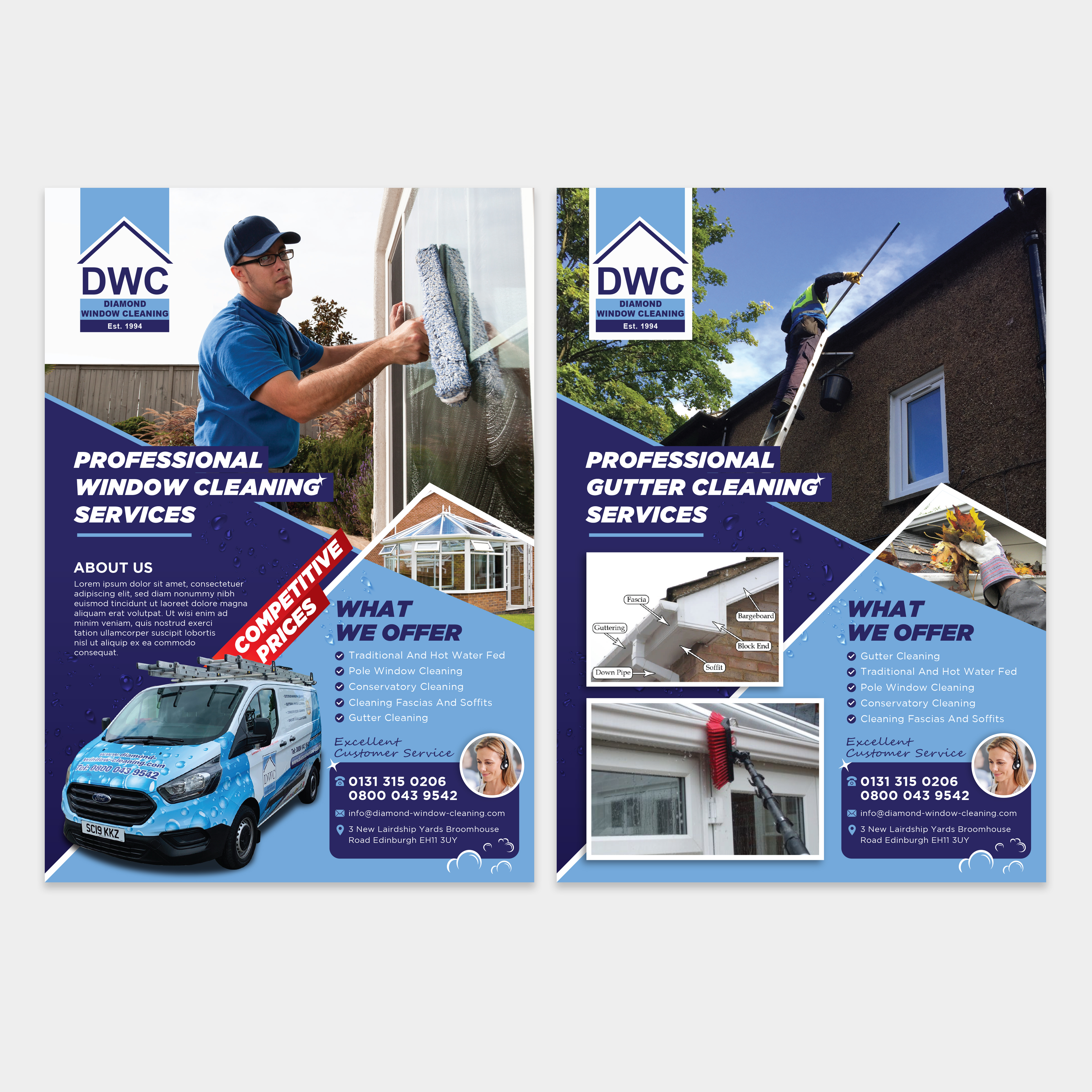 Flyer Design by Souvik Roy (Alex Pro) for Diamond Window Cleaning | Design: #26119232