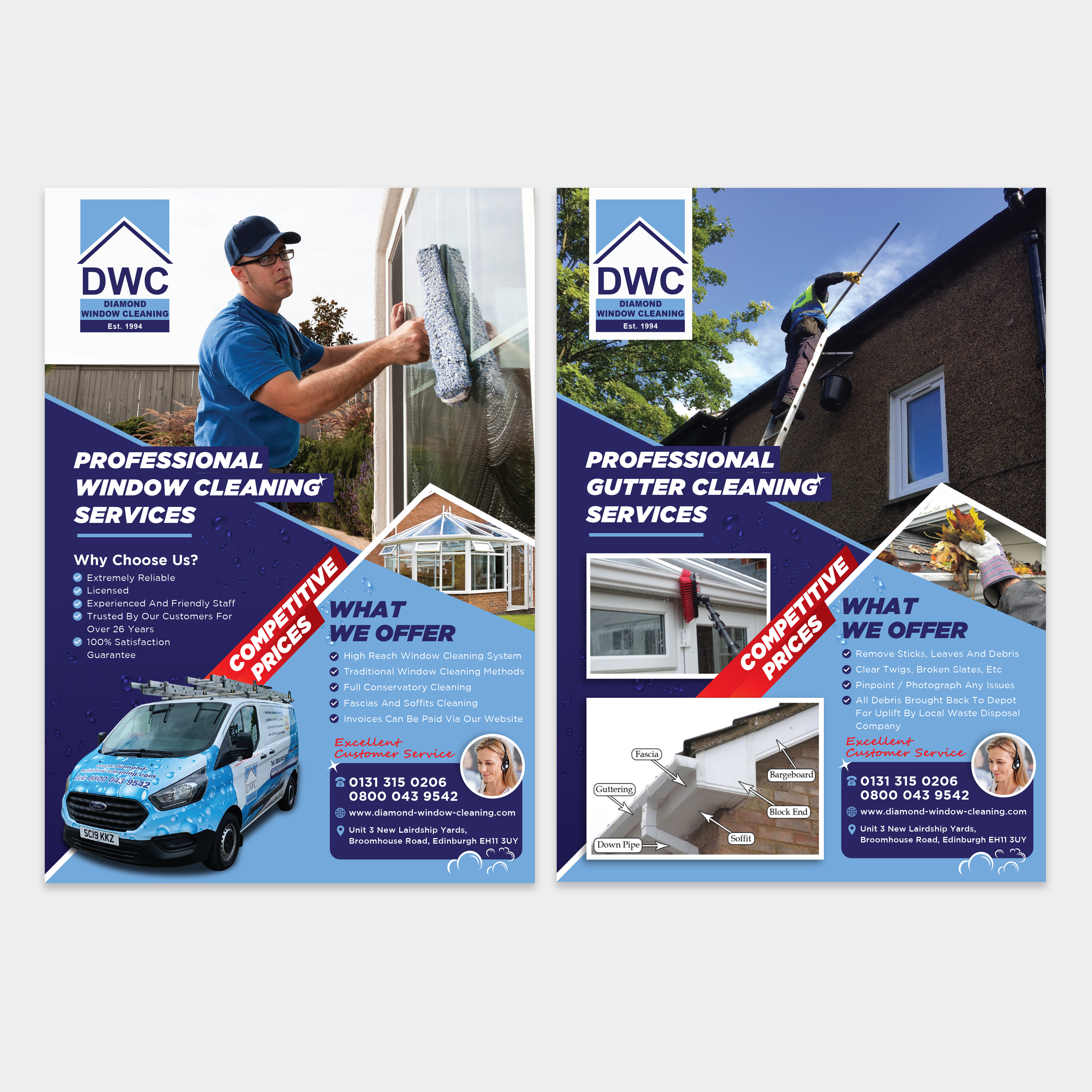 Flyer Design by Souvik Roy (Alex Pro) for Diamond Window Cleaning | Design #26254148