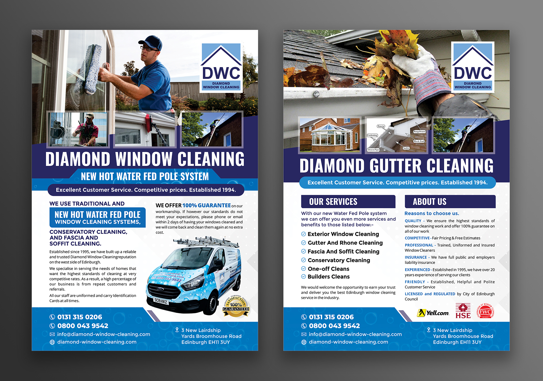 Design de Flyer par ecorokerz pour Diamond Window Cleaning | Design #26122409