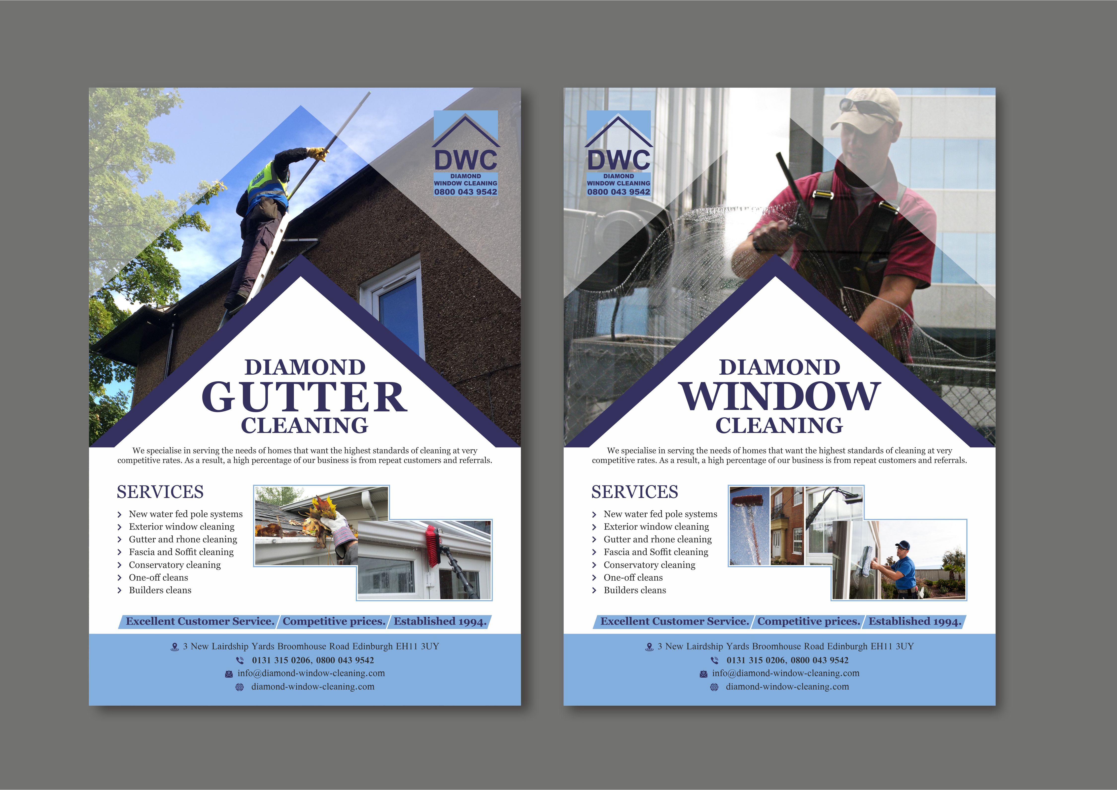 Flyer-Design von Fine Graphics House für Diamond Window Cleaning | Design #26119614