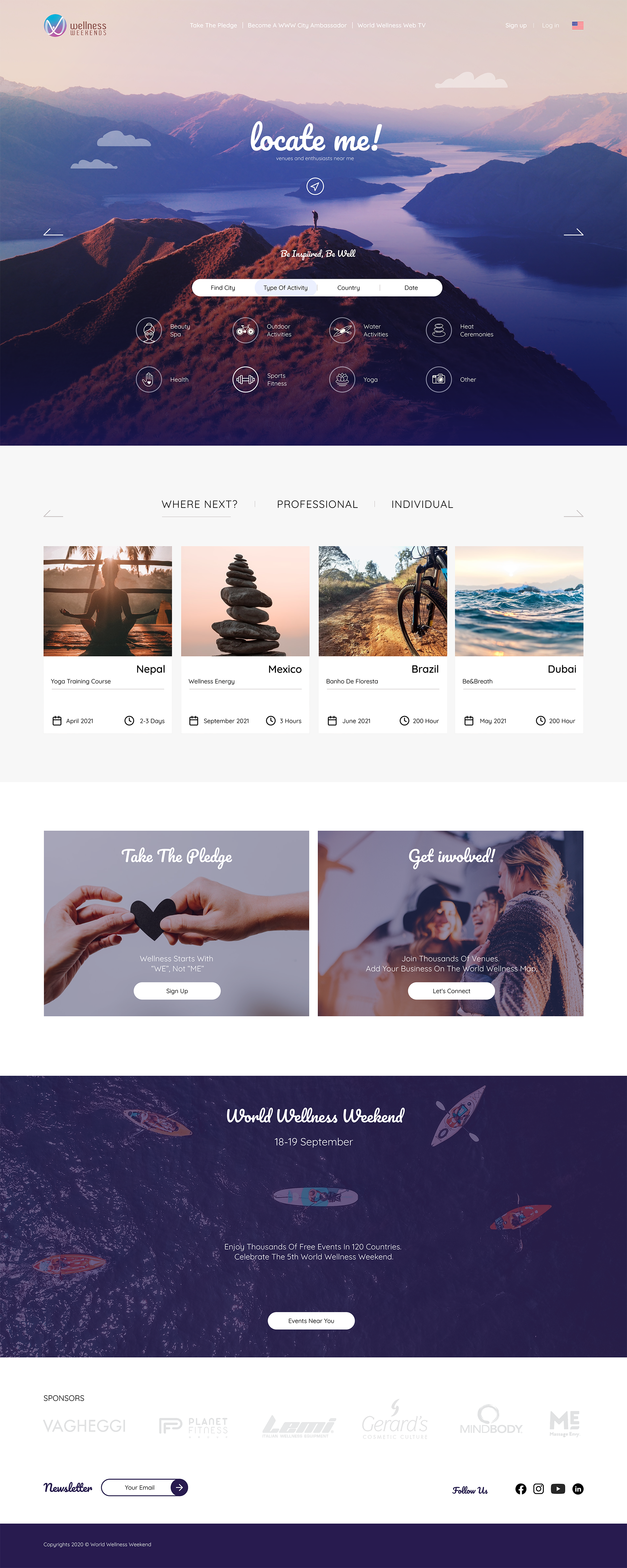 Web Design by DLazar for World Wellness Weekend | Design #26163787