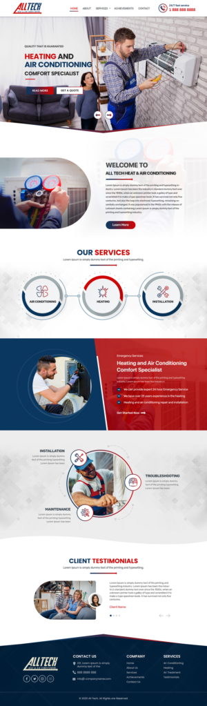 We need a website design for an HVAC (Heating & Air Conditioning) Contractor* | Diseño Web por Shijo John