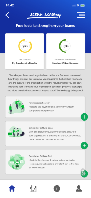 Web app with questionnaires and graphs