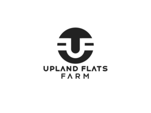 Upland Flats Farm, or jus the U logo with terrain around it, mountains, creeks, hills etc | Logo Design by Rayn Design