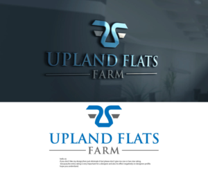 Upland Flats Farm, or jus the U logo with terrain around it, mountains, creeks, hills etc | Logo Design by sekanul