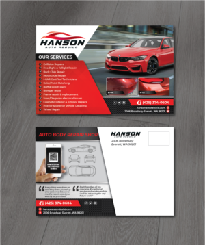 Auto Body Repair Damage Postcard | Postcard Design by alex989