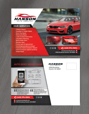 Diseño de Postal por alex989 para Hanson Auto Rebuild | Diseño: #26369291