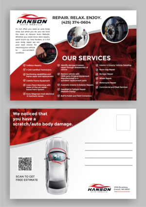 Postcard Design by SUNEEEEEL for Hanson Auto Rebuild | Design: #26143772