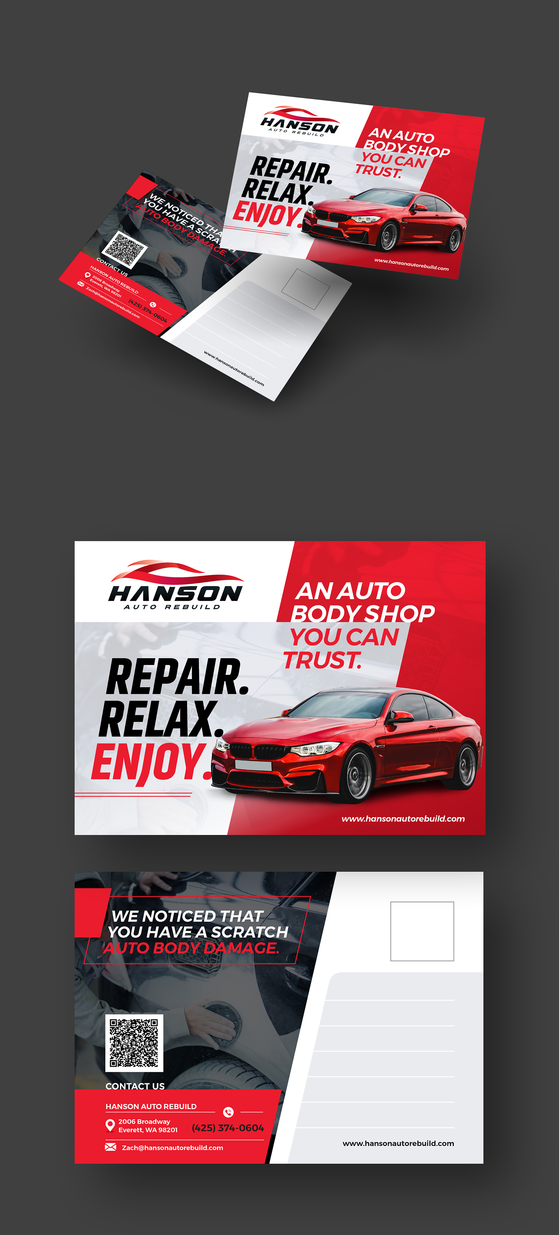 Diseño de Postal por Pixelon Studio para Hanson Auto Rebuild | Diseño #26138485