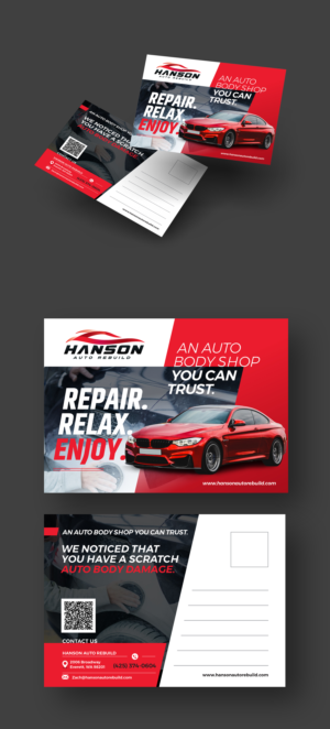 Postcard Design by Pixelon Studio for Hanson Auto Rebuild | Design: #26138486