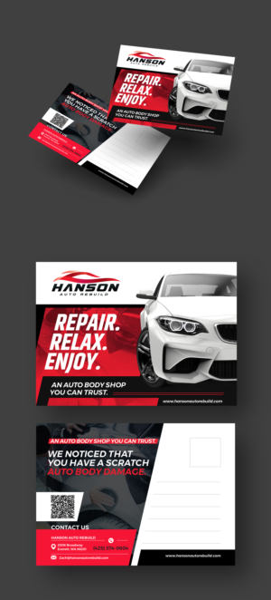 Postcard Design by Pixelon Studio for Hanson Auto Rebuild | Design: #26138487