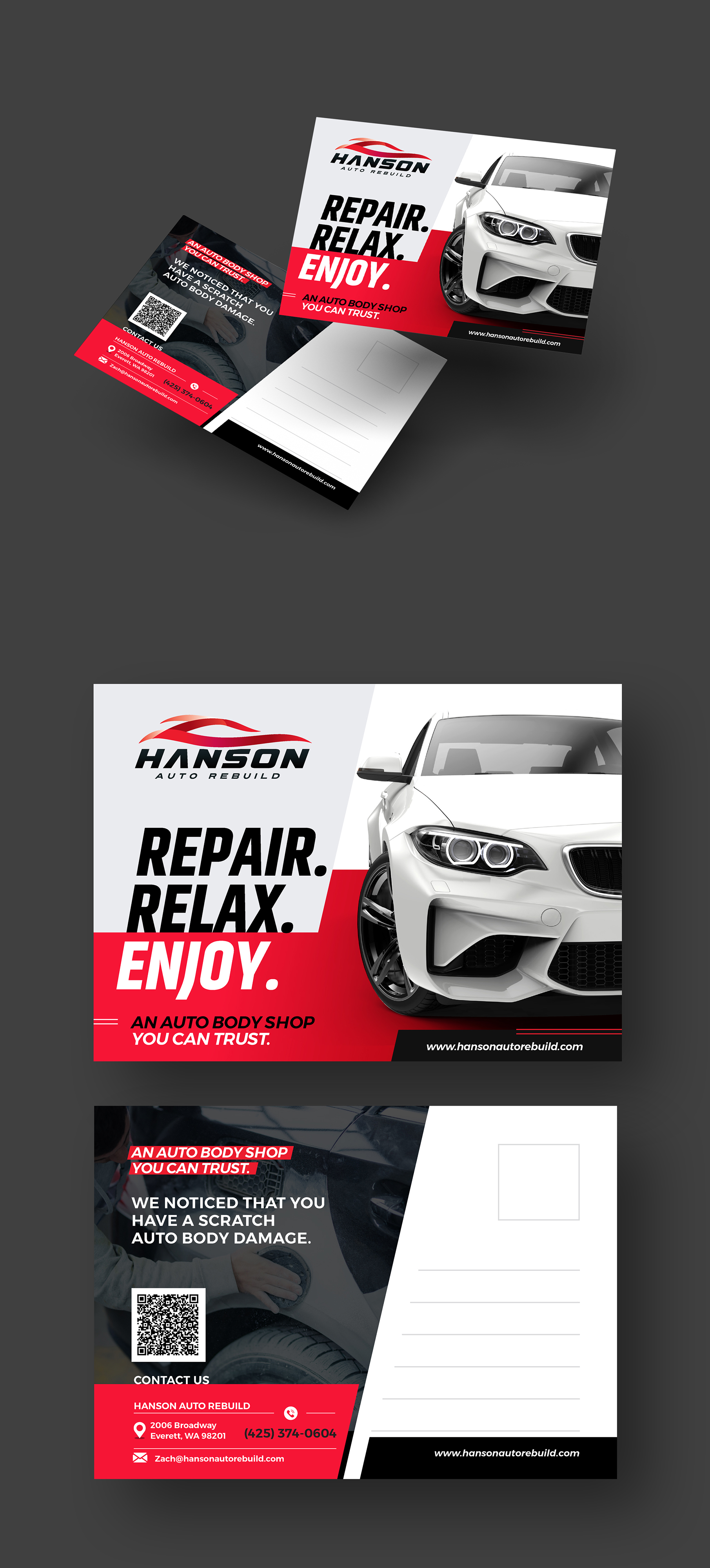 Design de Carte Postale par Pixelon Studio pour Hanson Auto Rebuild | Design #26138497