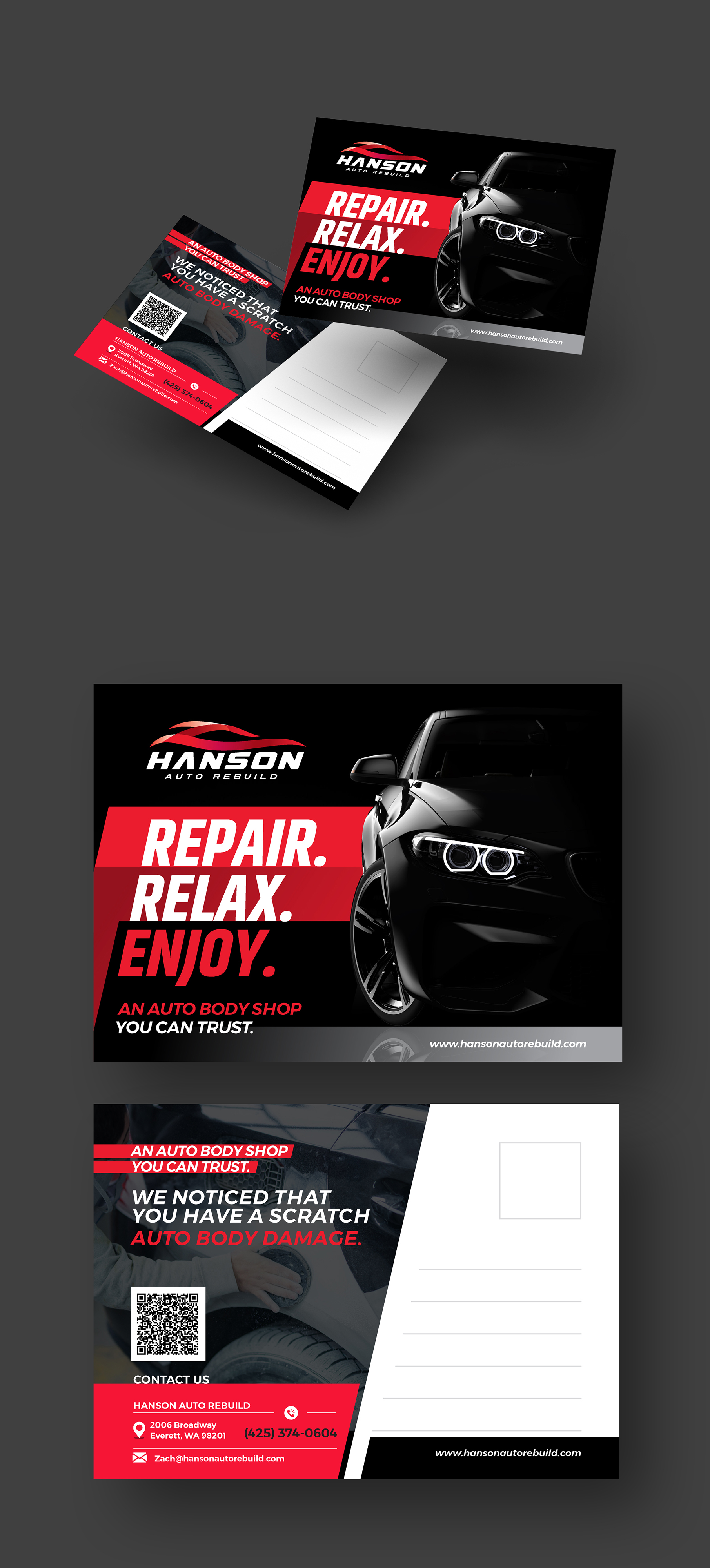 Design de Carte Postale par Pixelon Studio pour Hanson Auto Rebuild | Design #26138499
