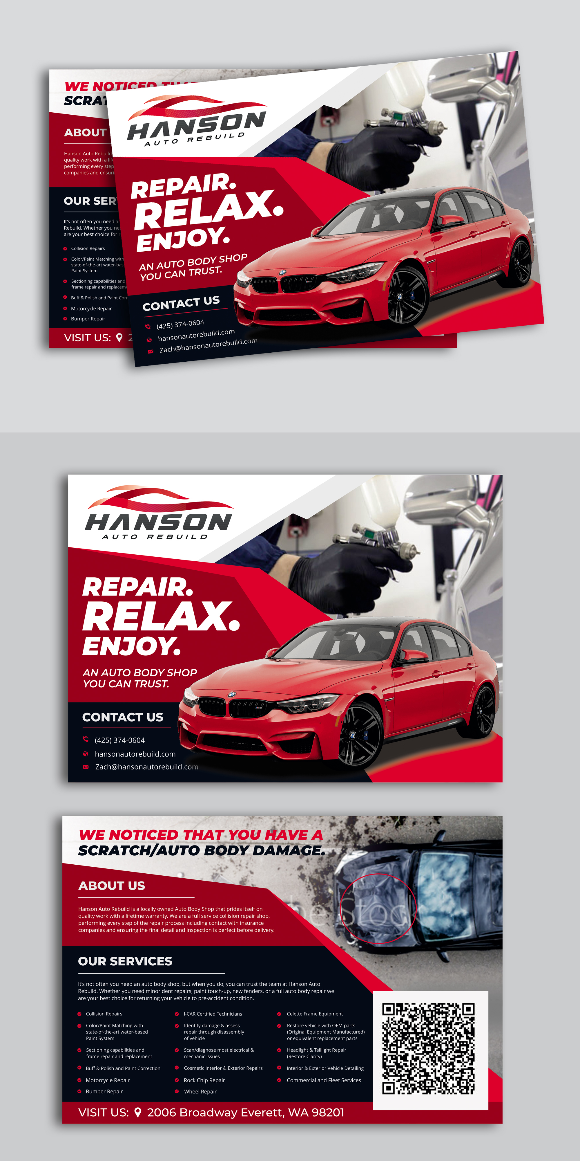 Diseño de Postal por ecorokerz para Hanson Auto Rebuild | Diseño #26142586