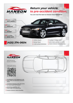 Postcard Design by saurov for Hanson Auto Rebuild | Design: #26136463