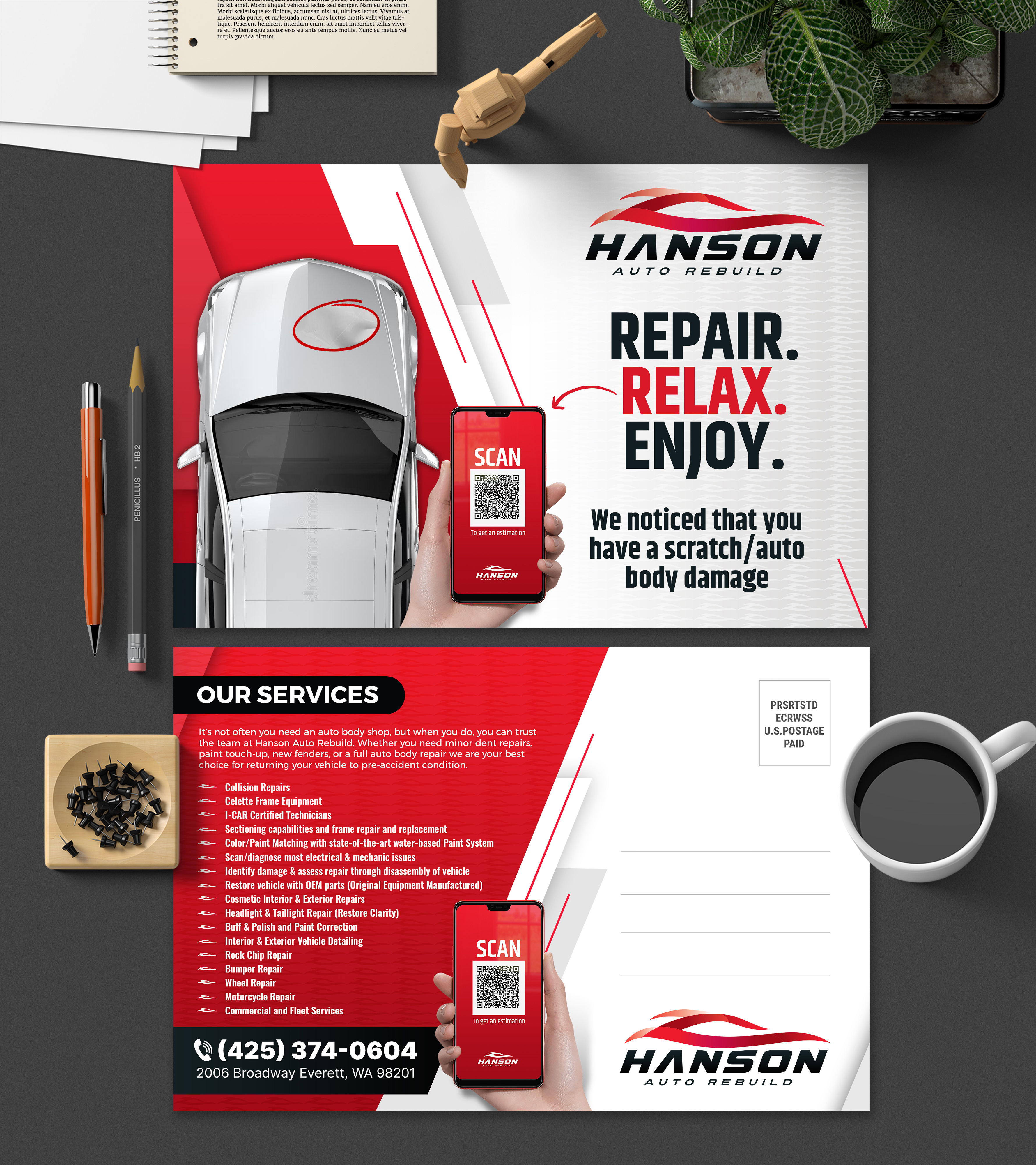 Diseño de Postal por SAI DESIGNS para Hanson Auto Rebuild | Diseño #26134139