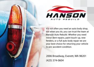 Auto Body Repair Damage Postcard | Postcard Design by Titan Solbiz
