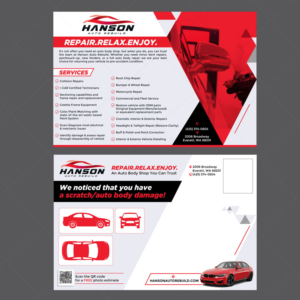 Postcard Design by DA. for Hanson Auto Rebuild | Design: #26140363
